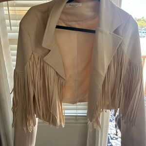Women's Cream Fringe Jacket